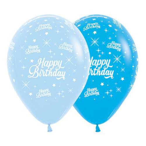 Blue Happy Birthday Balloons - Click Image to Close